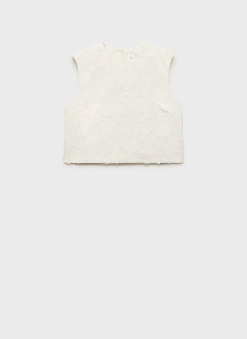 MANGO Textured Crop Top
