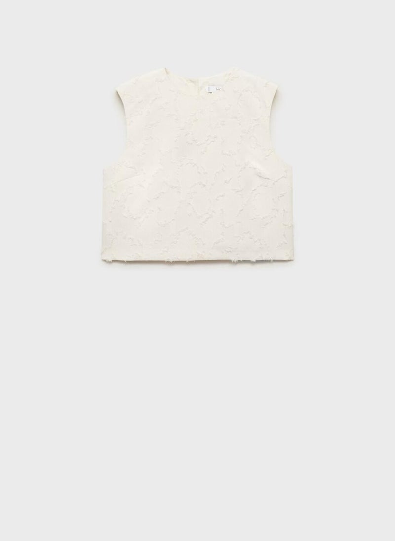 MANGO - Textured Crop Top - Image 1