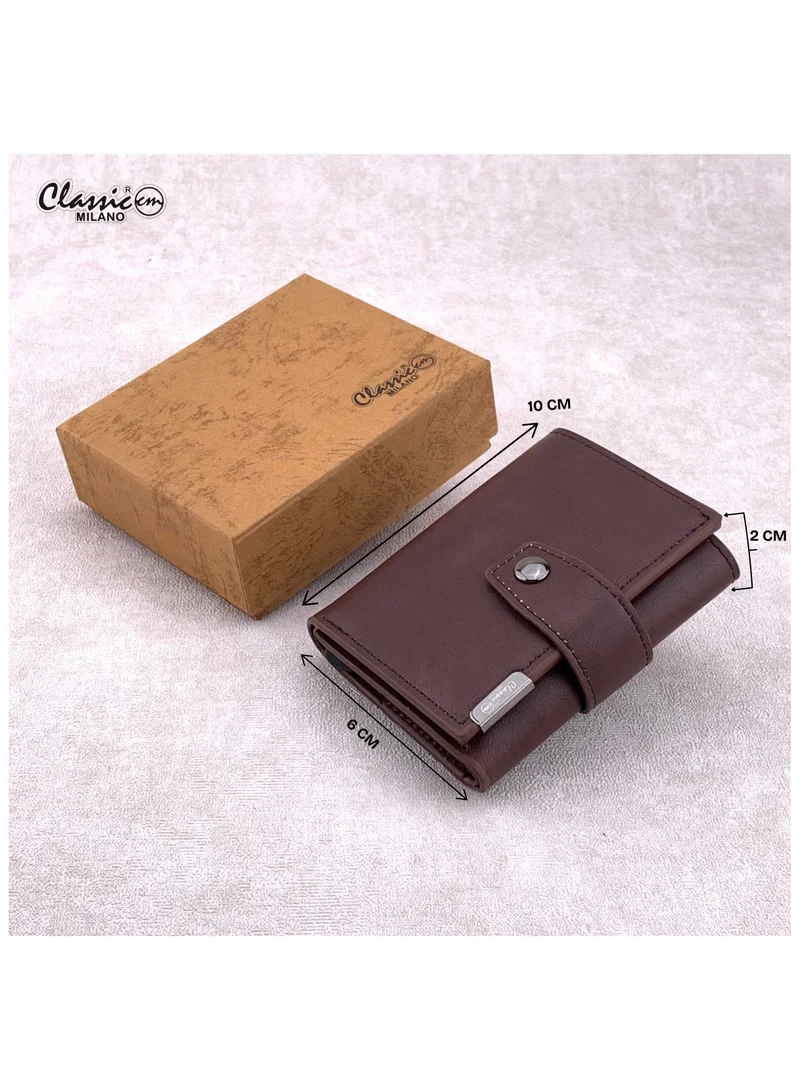 Classic Milano Brown (K1802#) Classic Milano RFID Blocking Faux Leather Wallet for Men and Women | Card Holder Wallet Pop-up, Credit Card Holder for Men | Wallet for Men & Women’s Card Wallet for Men | Best Price UAE