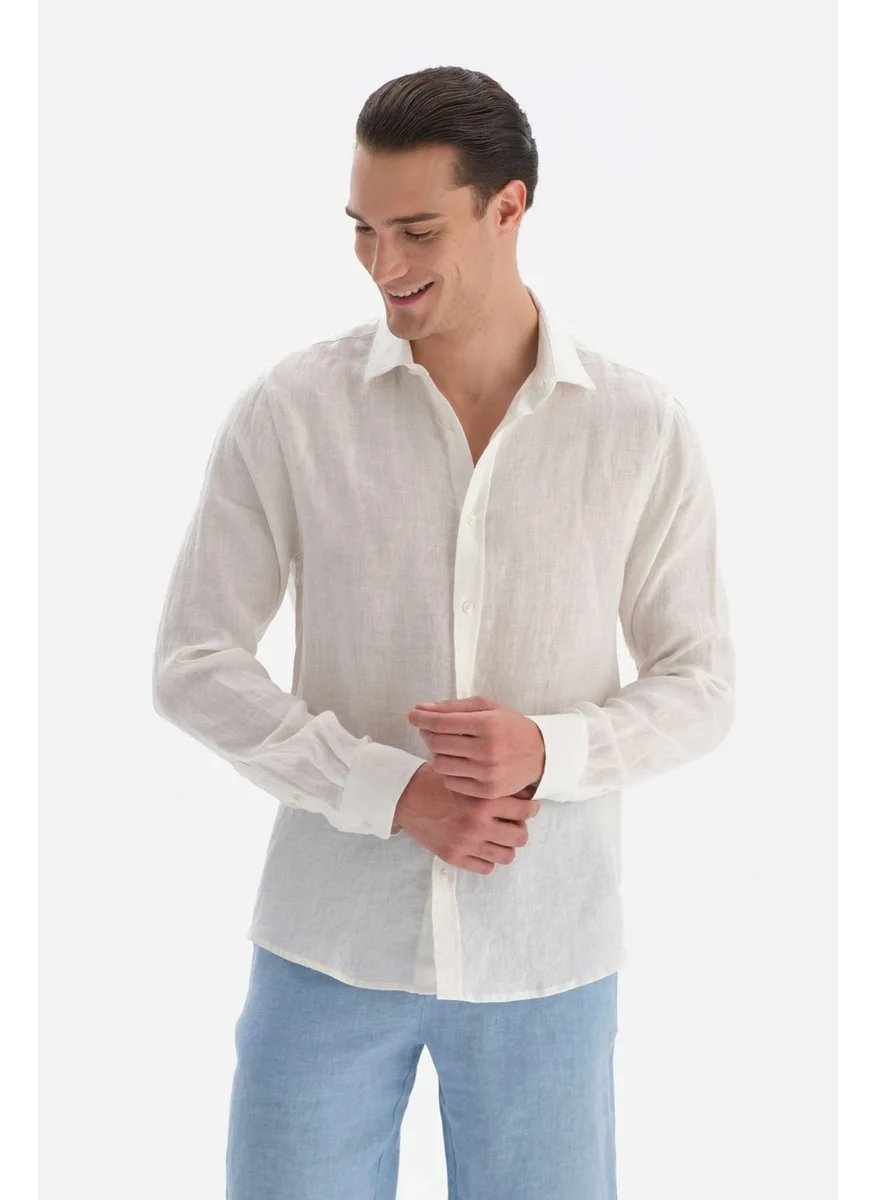 داجي White Linen Uk. Shirt