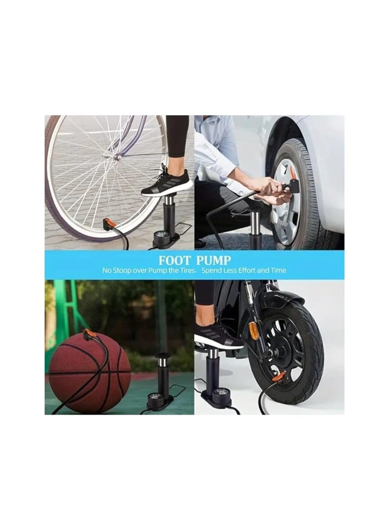 Portable air pump for bicycles, manual tire inflator, air compressor for football, basketball and mountain bike sports (multi-color) - Image 3