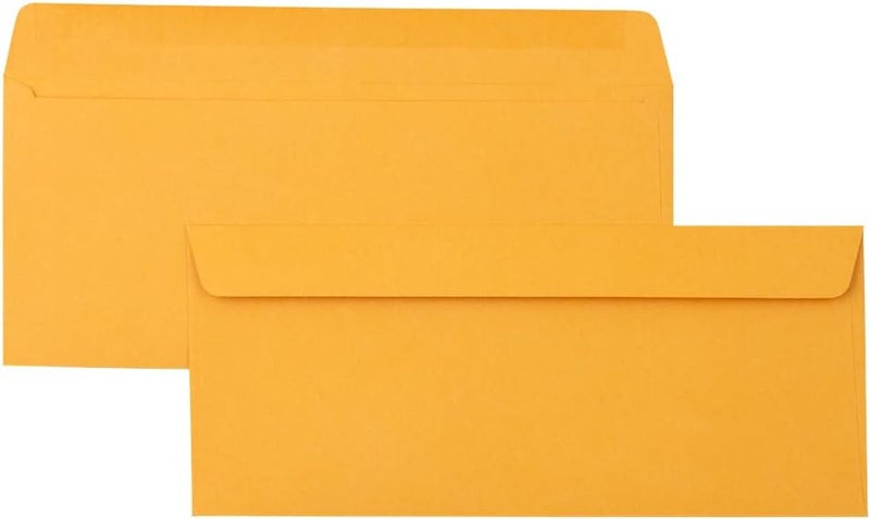 JAM Paper #12 Manila Envelopes - 4 3/4 x 11 - Brown Kraft Manila - 50/Pack - Image 3