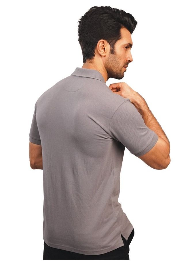 MENDEEZ - Mendeez Men’s Classic Basic Dark Grey Cotton Regular Fit Polo Neck T Shirt Casual. - Image 1
