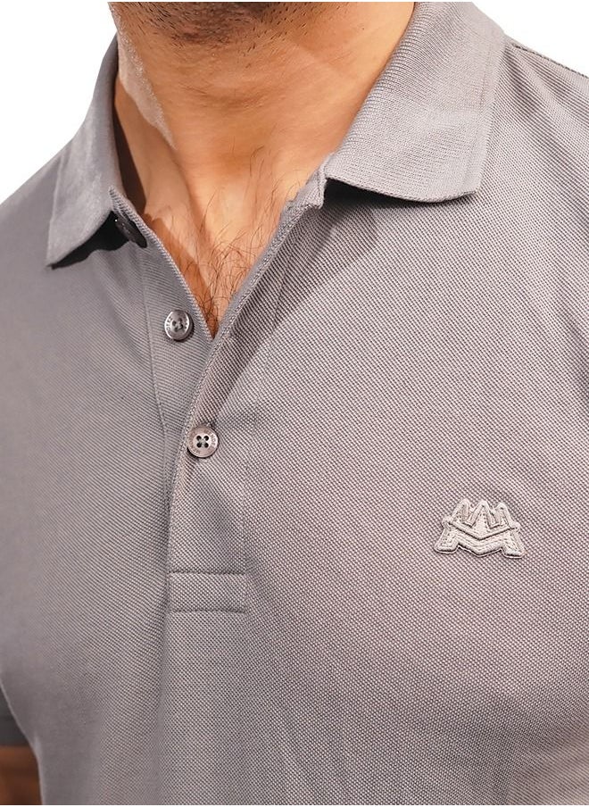 MENDEEZ - Mendeez Men’s Classic Basic Dark Grey Cotton Regular Fit Polo Neck T Shirt Casual. - Image 1