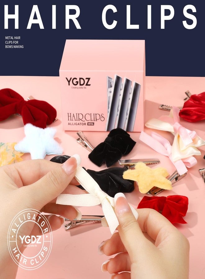YGDZ Alligator Hair Clips, 150pcs 1.77 Inch Metal Hair Bow Clips Single Prong Silver Alligator Hair Clips for Bows Making Crafts(4.5cm) - Image 4