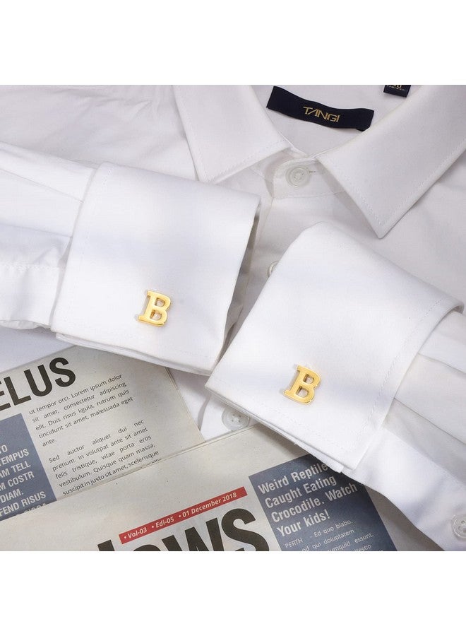 HAWSON A-Z Cufflink For Men, Personalized Initial 26 Letter Cuff Links In Gold Color For Wedding Business Party - S - Image 3