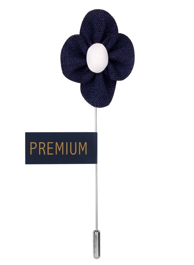 Peluche The Four Petal Flower Blue Brooch for Men - Image 1