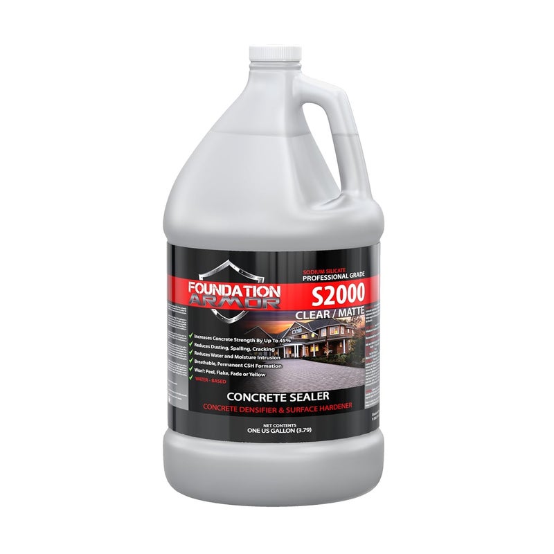 Foundation Armor Armor S2000 Sodium Silicate Concrete Densifier and Surface Hardener - 1 Gallon - Ready to Use - Image 1