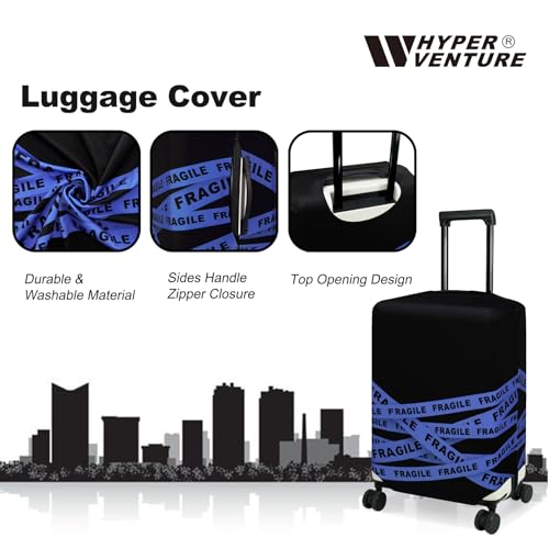 HYPER VENTURE Washable Luggage Cover - Fashion Suitcase Protector Fits 18-22 Inch Luggage (Fragile, S) - Image 2