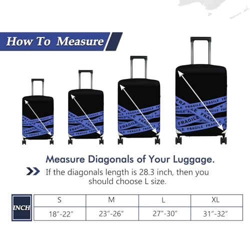 HYPER VENTURE Washable Luggage Cover - Fashion Suitcase Protector Fits 18-22 Inch Luggage (Fragile, S) - Image 5