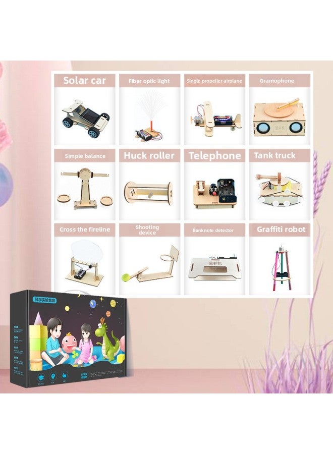 61 Children's Science Experiment Diy Science And Technology Small Production Primary School Children's Physical Toy Material Suit-Color:Sixth Grade 12-piece Premium Edition  - Image 1