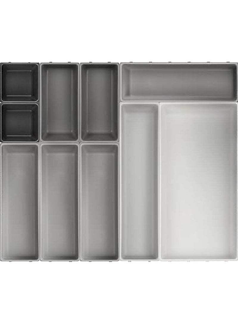 general Drawer Organizers Trays, 10 Pcs Drawer Dividers Organizer Tray Set, Non-Slip Plastic Storage Bins for Desk Kitchen Utensils Cutlery Bathroom Silverware Gadgets Office Supplies - Image 1