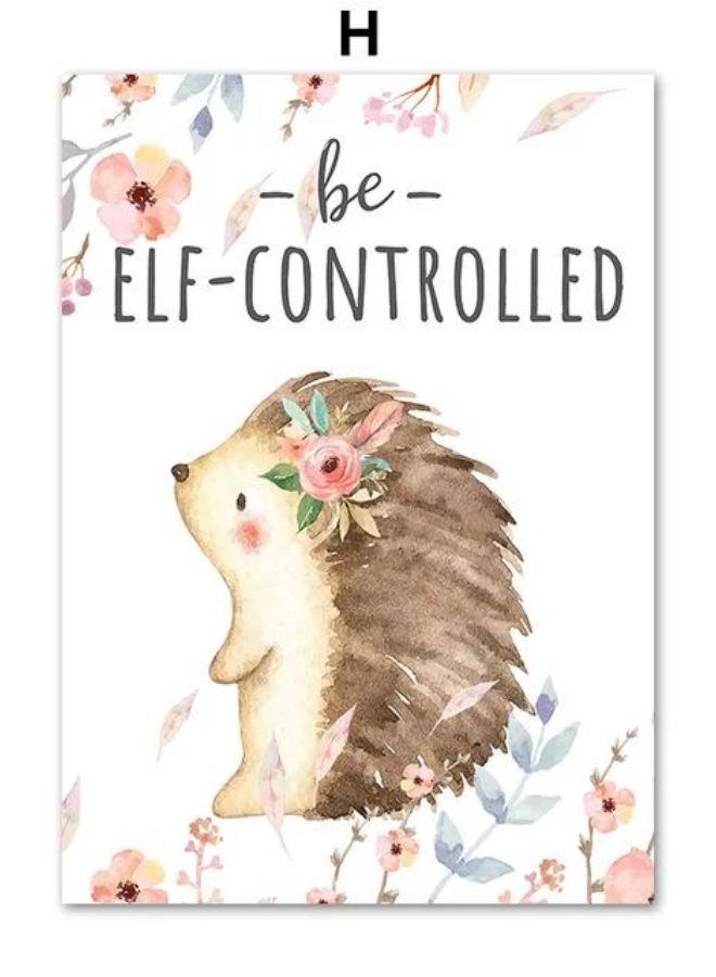 Deer Fox Squirrel Owl Rabbit Hedgehog Raccoon Art Canvas Painting Animal Poster And Prints Wall Pictures Kids Room Decor - Image 1
