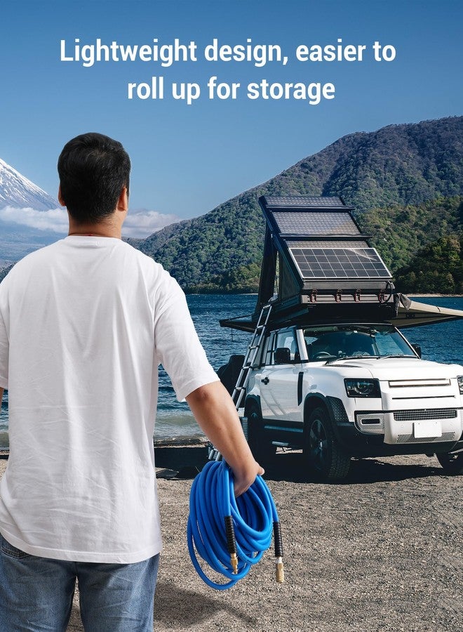 ديوينويلز خرطوم هواء هجين من DEWENWILS، مقاس 1/4 بوصة × 50 قدمًا، 300 رطل لكل بوصة مربعة، خرطوم ضاغط هواء شديد التحمل مع وصلات توصيل سريعة صناعية مقاس 1/4 بوصة، خرطوم هواء مرن ومقاوم للانحناء (أزرق) - Image 5