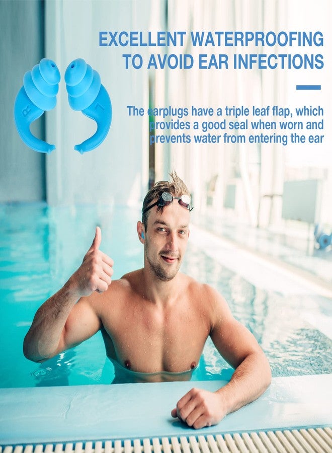 LYSIAN Reusable Swimmer Earplugs for Women Men 2 Pairs with Nose Clip, Water Proof Silicone Ear Plugs for Summer Swimming, Showering, Surfing, Water Sports and Sleeping - Image 2