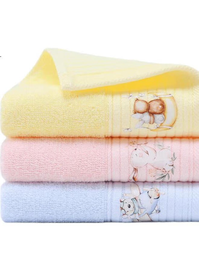 Grace منشفة وجه للأطفال من الأقمشة المنزلية، منشفة قطنية 100%، منشفة وجه مريحة وناعمة بتصميم كرتوني خيالي للاستخدام المنزلي، عبوة من ثلاثة - Image 1