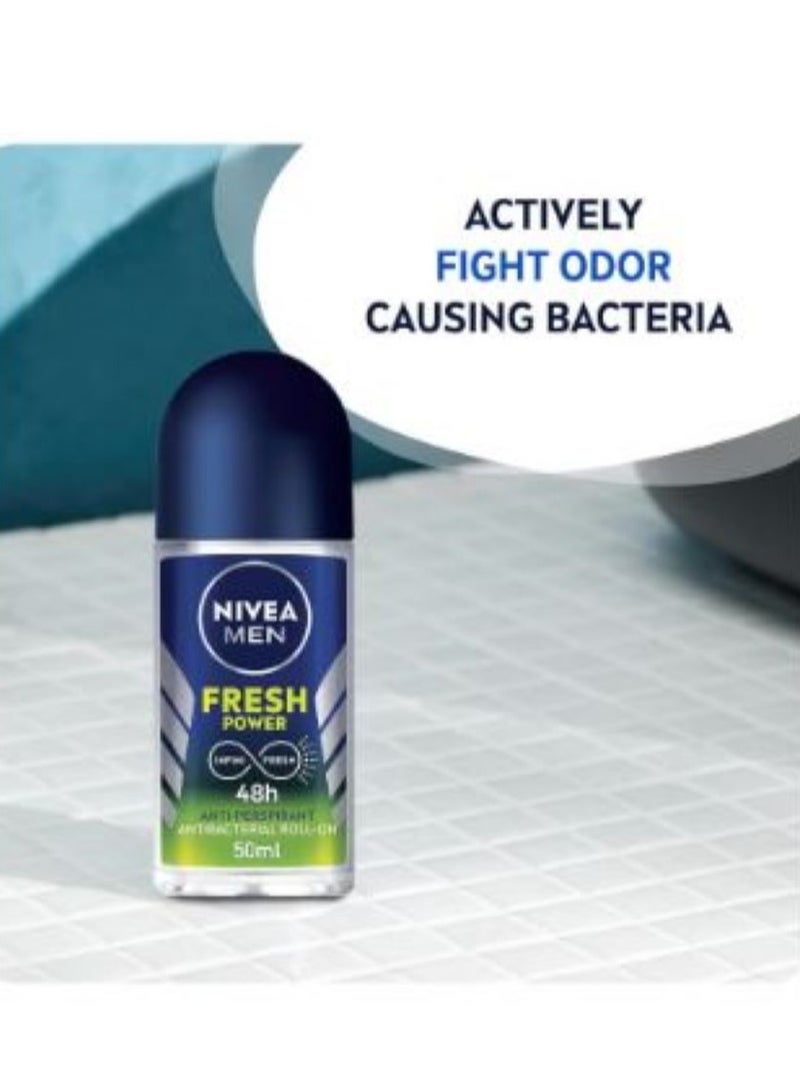 نيفيا مزيل عرق رول للرجال فريش باور 50 مل (2 قطعة) - Image 3