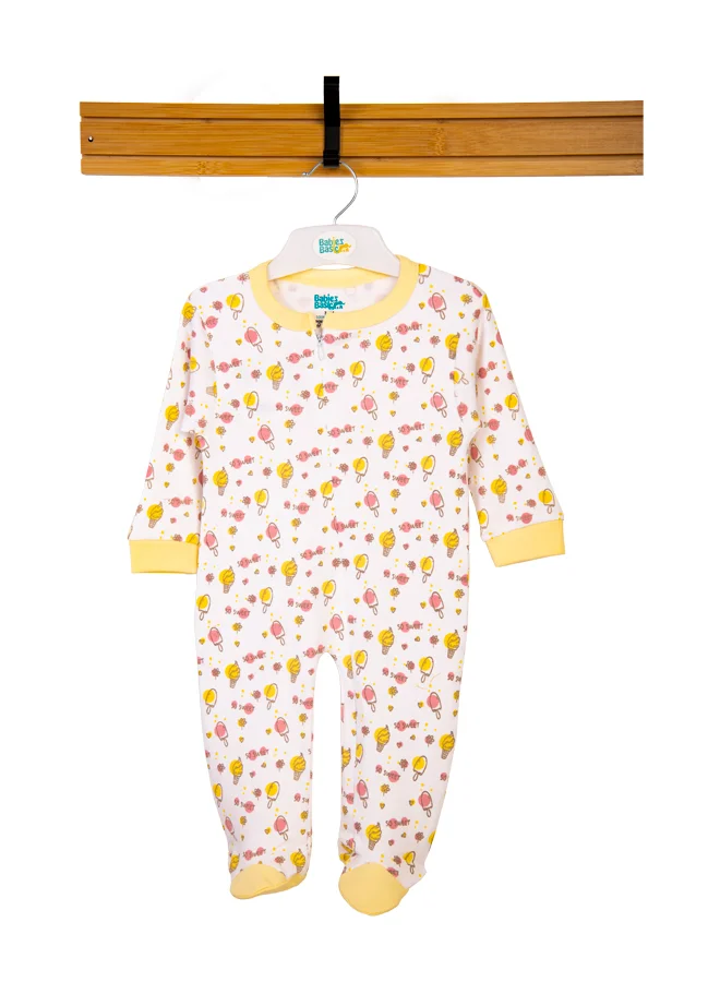 Babies Basic 100% Cotton Printed Long Sleeves Jumpsuit/Romper/Sleepsuit For Babies