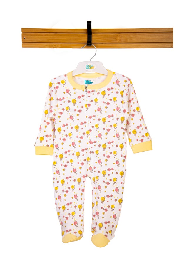 Babies Basic 100% Cotton Printed Long Sleeves Jumpsuit/Romper/Sleepsuit For Babies  - Image 1