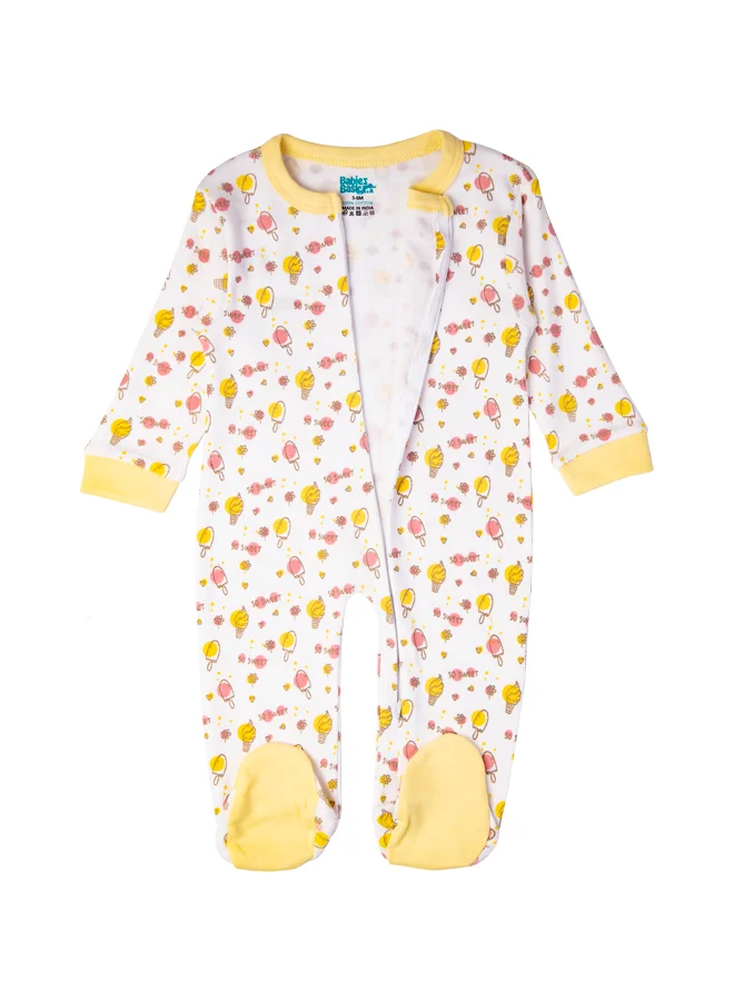 Babies Basic 100% Cotton Printed Long Sleeves Jumpsuit/Romper/Sleepsuit For Babies