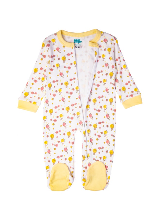 Babies Basic 100% Cotton Printed Long Sleeves Jumpsuit/Romper/Sleepsuit For Babies  - Image 2
