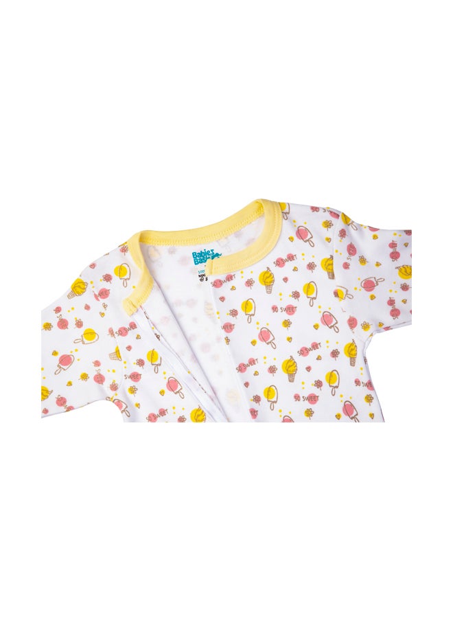 Babies Basic 100% Cotton Printed Long Sleeves Jumpsuit/Romper/Sleepsuit For Babies  - Image 4