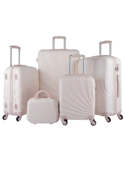 LIMRA Hardside 5 Piece Luggage Trolley Set Beige