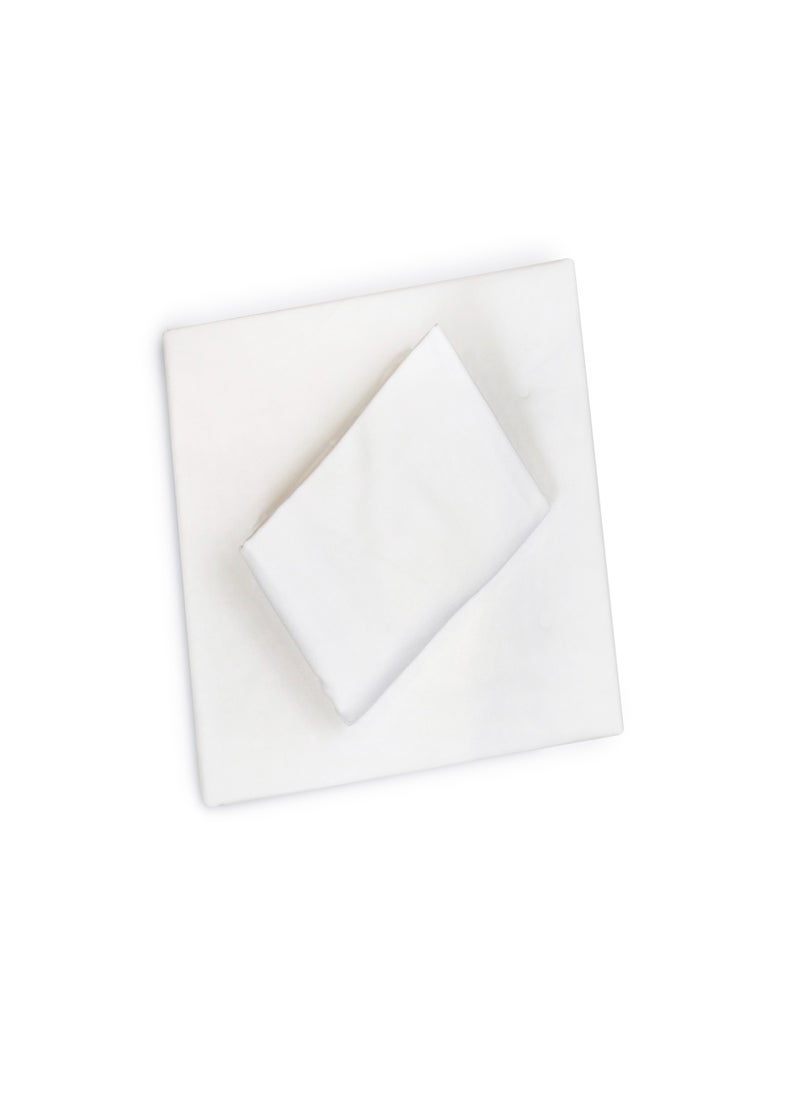 Raymond - Raymond Home Single Sheet 144 Thread Count Luxirious Mercerised 100% Cotton Bedding Solid Pre Shrunk Percale Finish Bed Linen 2 Bedsheet and 2 Pillow Case - White (152 * 229 CM) - Image 1