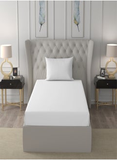 Raymond Raymond Home Single Sheet 144 Thread Count Luxirious Mercerised 100% Cotton Bedding Solid Pre Shrunk Percale Finish Bed Linen 2 Bedsheet and 2 Pillow Case - White (152 * 229 CM)  - Image 2