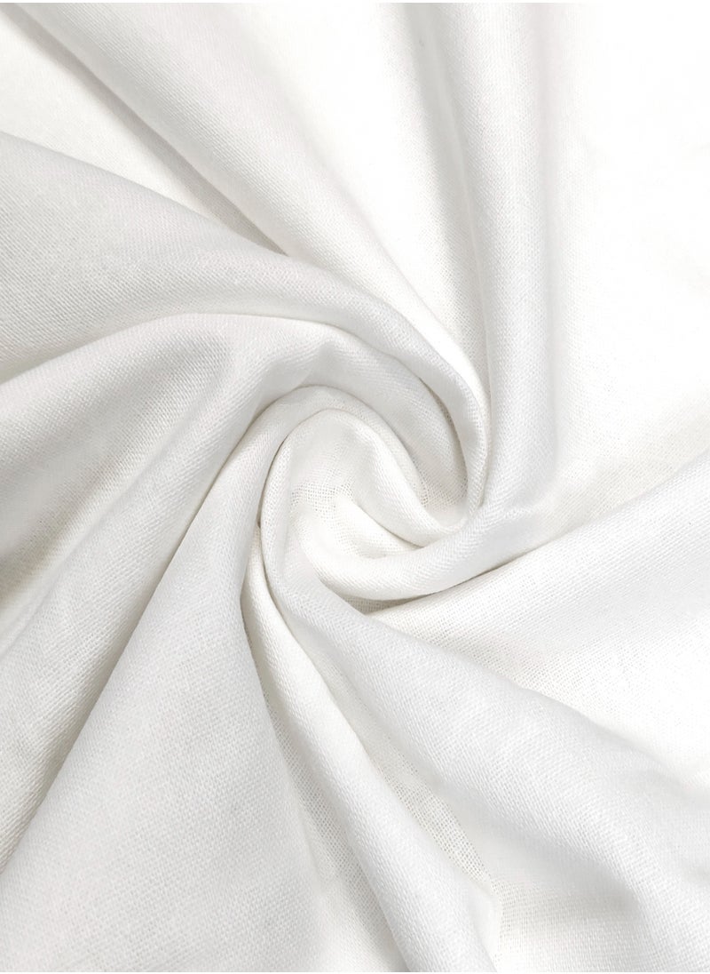 Raymond - Raymond Home Single Sheet 144 Thread Count Luxirious Mercerised 100% Cotton Bedding Solid Pre Shrunk Percale Finish Bed Linen 2 Bedsheet and 2 Pillow Case - White (152 * 229 CM) - Image 1