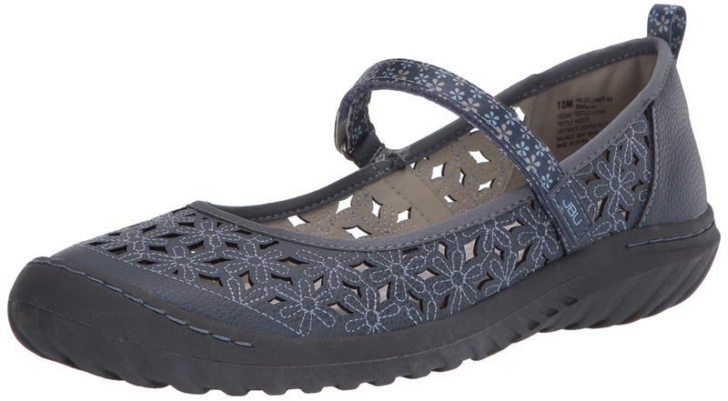JBU by Jambu Women's Wildflower MJ Mary Jane Flat, Denim, 8 - Image 5