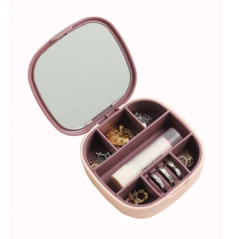Travel Jewelry Box - Portable Storage Case with Mirror for Earrings, L - Image 1