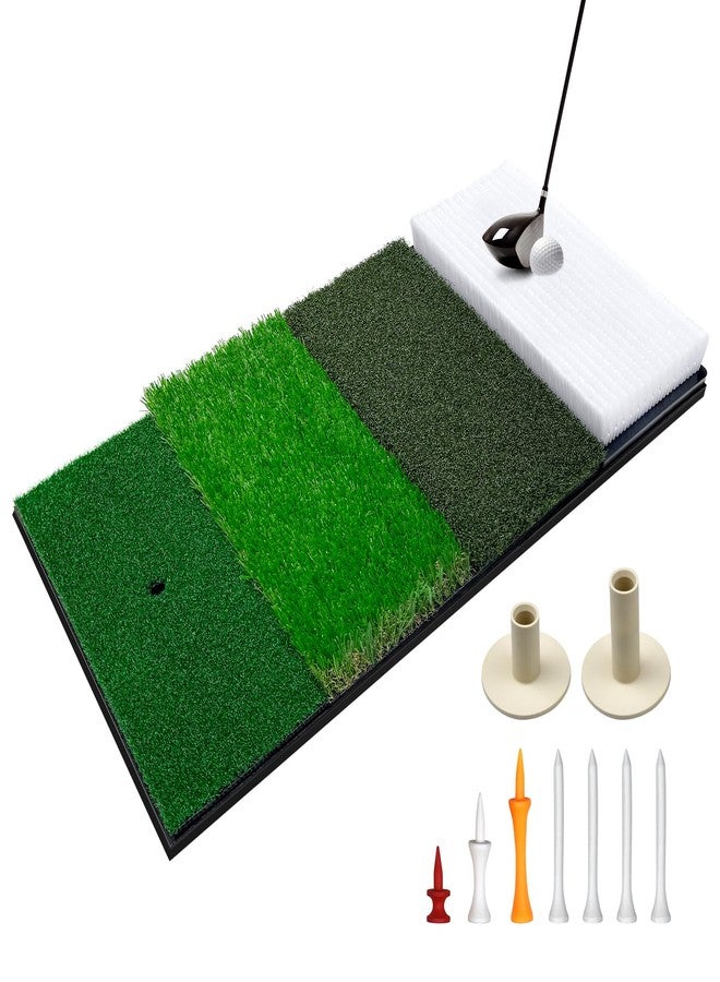 CasCartCade (Enlarged 30"×15", 9.26LBS Heavy Duty) Golf Hitting Mats with Bunker, 4-in-1 Golf Practice Mat System Include Bunker, Tee Turf, Fairway and Rough Replaceable Mat, with Non-Slip Base for Indoor Outdoor - Image 1