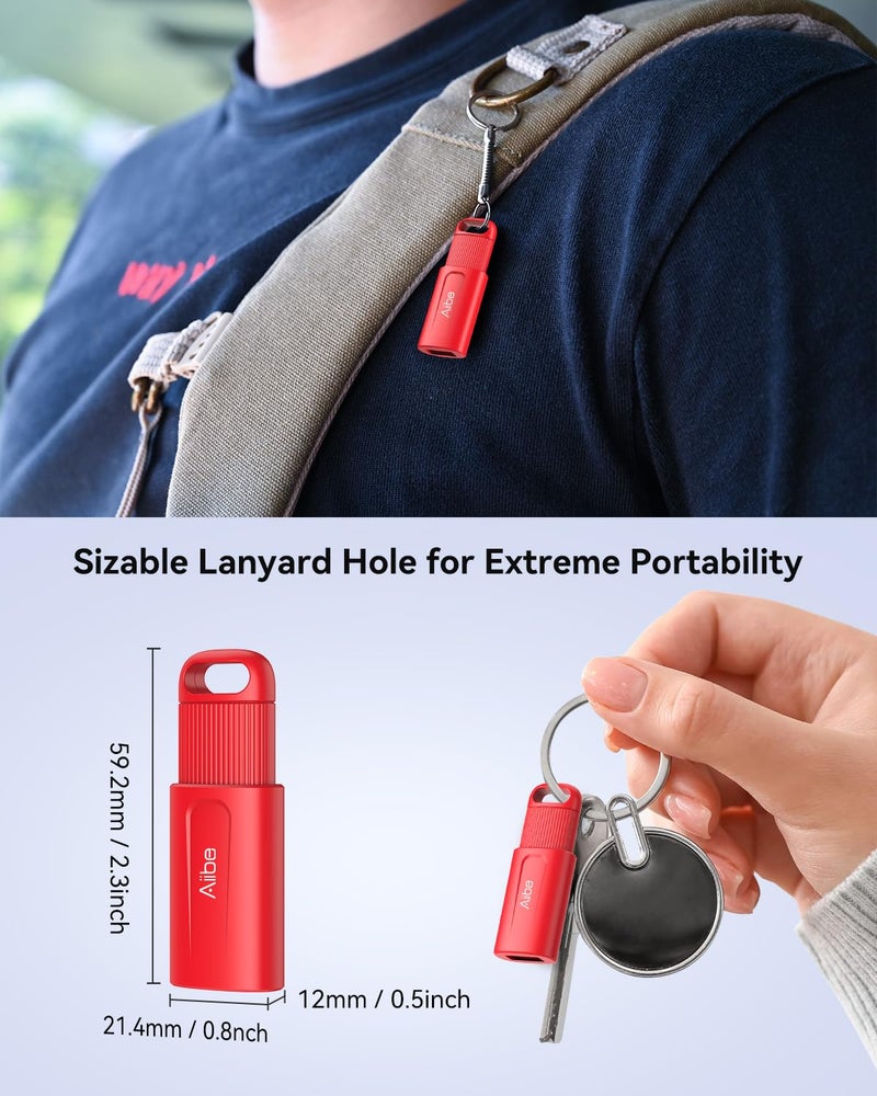 Aiibe 128GB USB Flash Drive 2 Pack - 128GB USB Stick Thumb Drive USB 2.0 Memory Stick with Keychain (Black and Red) - Image 5