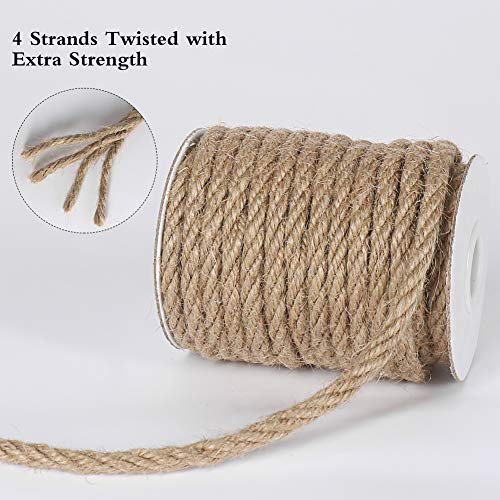 Tenn Well 6mm Jute Rope, 33 Feet Natural Craft Rope Thick Twine for Gardening, Bundling, Decorating, DIY Crafts (Brown) - Image 3