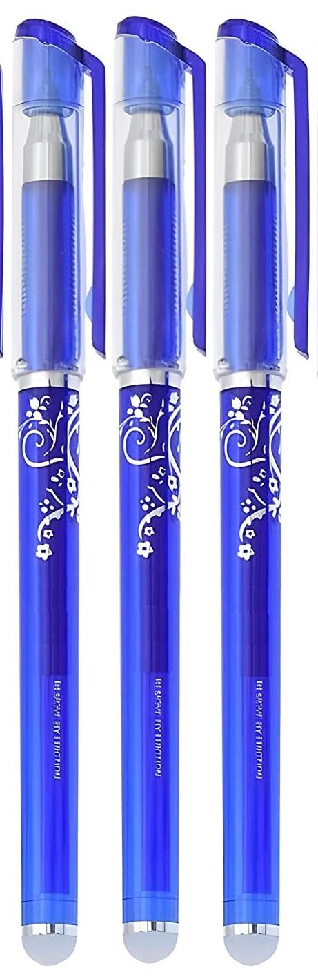 worison 3 Pc 0.35MM Erasable Gel Pens Blue Ink Rollerball Pens Rub-Out Friction Pens - Image 1