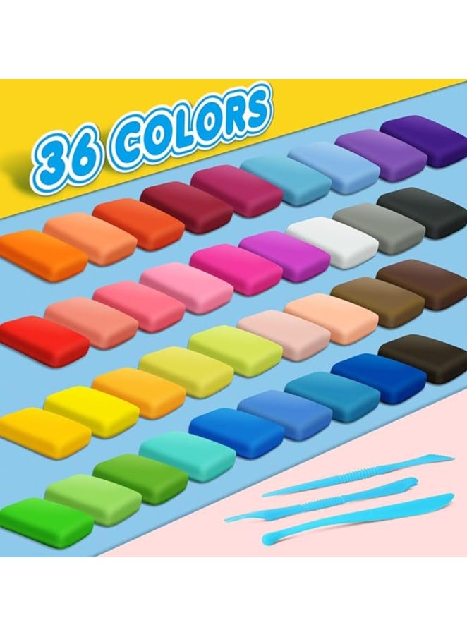 Magic Clay - Magic modeling air-drying clay in 36 colors, children's modeling clay, with sculpting tools, non-toxic self-drying soft clay, soft and ultra-light, DIY modeling clay for children and adults, toys gifts, birthday holiday gifts for boys and girls - Image 2