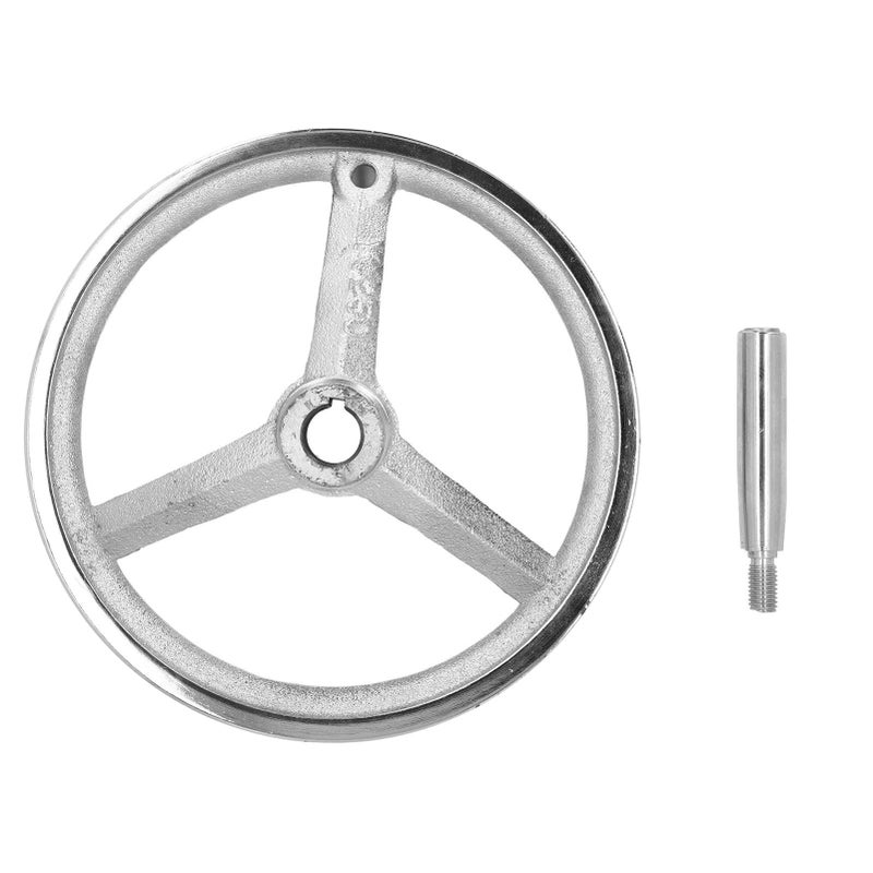 Hyuduo 3 Spoke Handwheel 22x250mm for Lathe Milling Grinding Machine Chrome Plated Cast Iron with Detachable Handle Industrial Use - Image 2