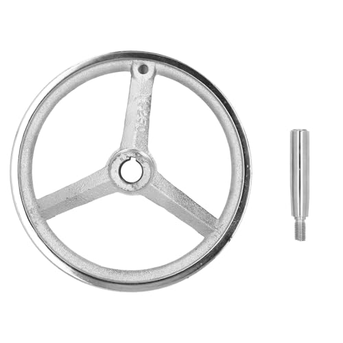 Hyuduo 3 Spoke Handwheel 22x250mm for Lathe Milling Grinding Machine Chrome Plated Cast Iron with Detachable Handle Industrial Use - Image 1