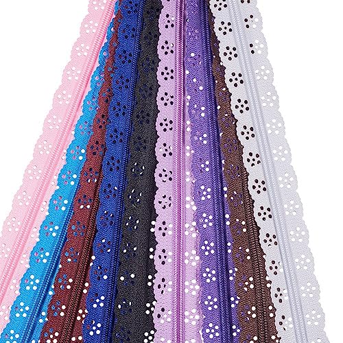 BENECREAT 46PCS Nylon Coil Zipper Lace - 16 Inch (40cm) Flower Zippers for Sewing, Bags, Crafts (23 Assorted Colors) - Image 5