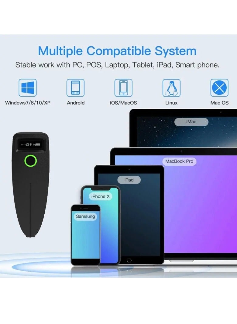 Mini Barcode Scanner USB Wired/Bluetooth/ 2.4G Wireless 1D 2D Scanner QR PDF417 EAN13 Data Matrix Bar code Reader - Image 4