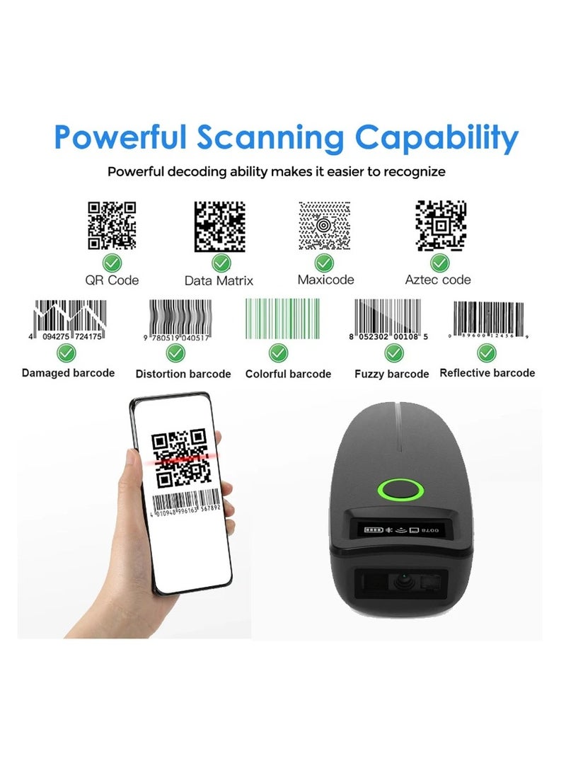 Mini Barcode Scanner USB Wired/Bluetooth/ 2.4G Wireless 1D 2D Scanner QR PDF417 EAN13 Data Matrix Bar code Reader - Image 3
