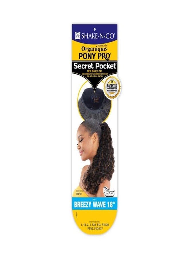 شيك-ان-جو شعر مستعار Shake N Go Organique Pony Pro Secret Pocket Ponytail - Breezy Wave 18" (اللون: أسود فاحم 1) - Image 3