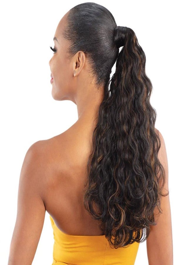 شيك-ان-جو شعر مستعار Shake N Go Organique Pony Pro Secret Pocket Ponytail - Breezy Wave 18" (اللون: أسود فاحم 1) - Image 2