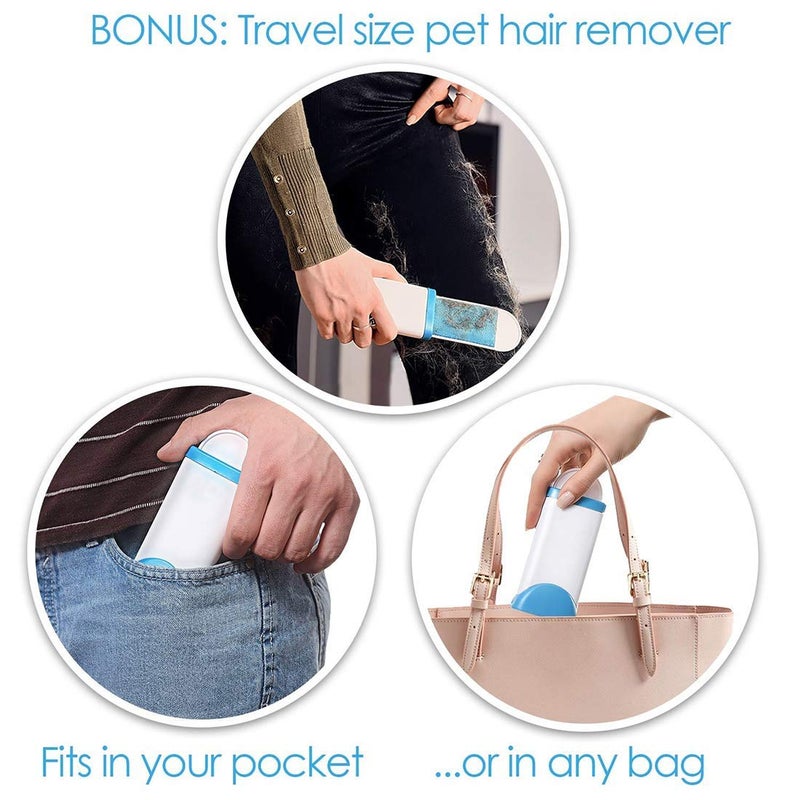 LNT Pet Hair Remover Brush - Sided Lint Brush with Self - Cleaning Base Lint Brush - Fur & Lint Removal for Clothes Furniture Car Seat Couch Remover Magic Clean Clothing,Furniture (Multicoloured) - Image 2