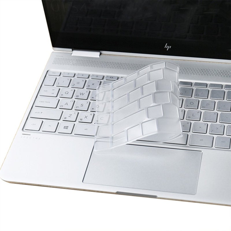 UHamn Keyboard Skin Compatible for 2017 Release 13.3 inch HP Spectre x360 2-in-1 13t-ac00 13-ac013dx ac023dx 13-w013dx w023dx w053nr Transparent - Image 5