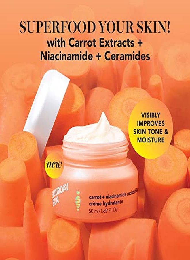 saturday skin Face Moisturizing Cream With Carrot, Niacinamide, Ceramides & Centella Asiatica, Peptide, ParabenFree, SulfatesFree, FragranceFree, Anti Wrinkle Facial Cream Made In Korea 1.61 Ounce - Image 2
