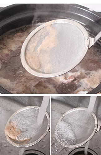 i Kito Fat Skimmer Spoon, Stainless Steel Fine Mesh Strainer Hot Pot Foam Grease Oil Skimming (Dia 5.5 Inch) - Image 5