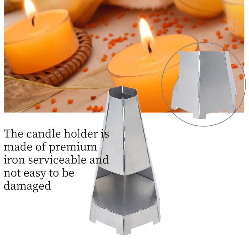 CHICIRIS Tea Light Oven, Metal Tea Light Candle Heater Windproof Tealight Holder Votive Candle Stand forTea Lights Heating, 3.9 x 7.5 - Image 4
