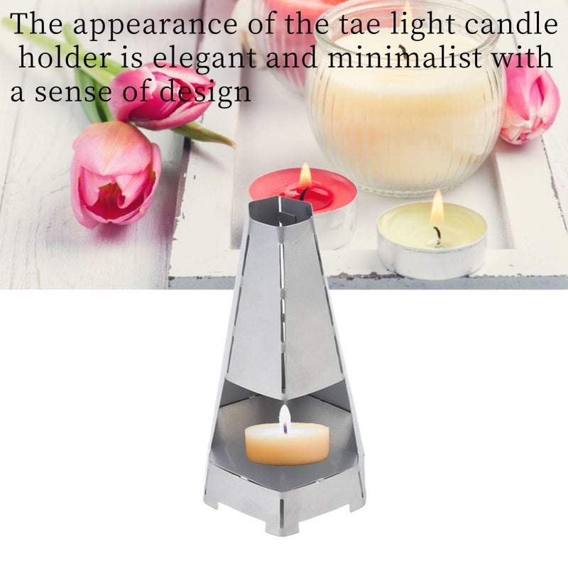 CHICIRIS Tea Light Oven, Metal Tea Light Candle Heater Windproof Tealight Holder Votive Candle Stand forTea Lights Heating, 3.9 x 7.5 - Image 5